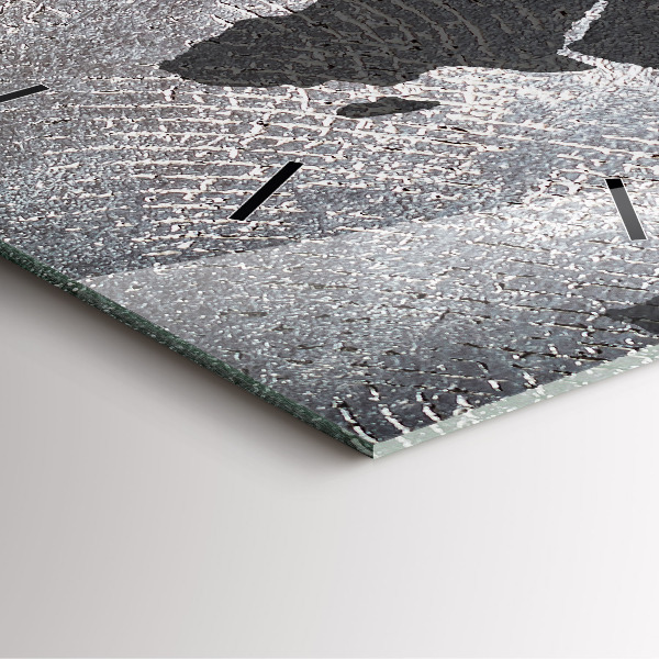 Wanduhr modern quadratisch Weltkarte Beton