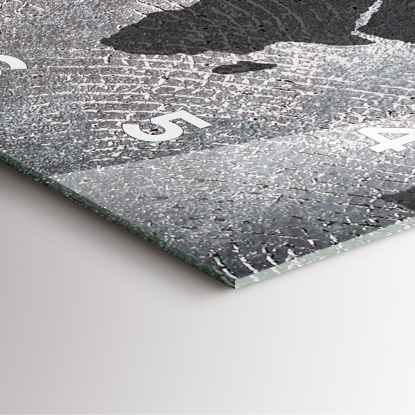 Wanduhr modern quadratisch Weltkarte Beton