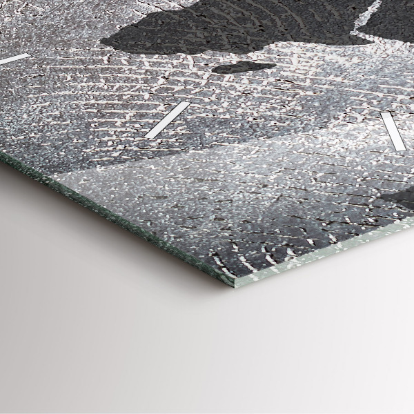 Wanduhr modern quadratisch Weltkarte Beton