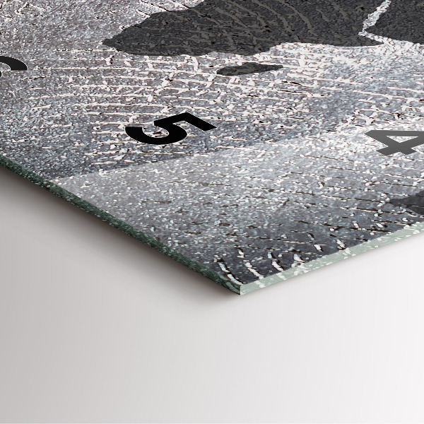 Wanduhr modern quadratisch Weltkarte Beton