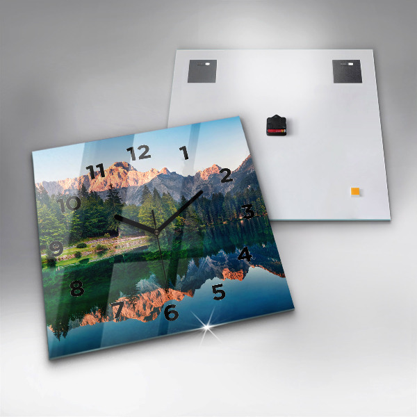 Wanduhr quadratisch mit motiv Seelandschaft