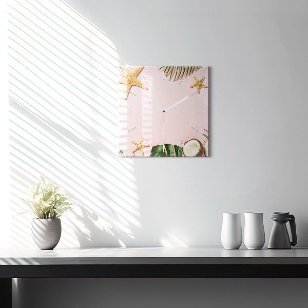 Wanduhr modern quadratisch Sommerstimmung