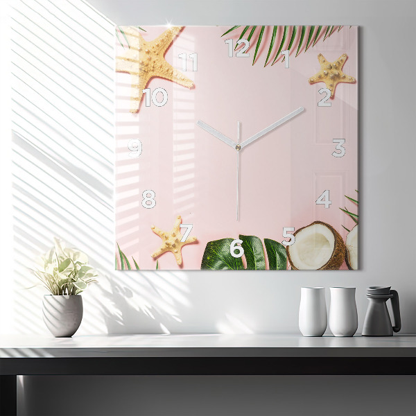 Wanduhr modern quadratisch Sommerstimmung