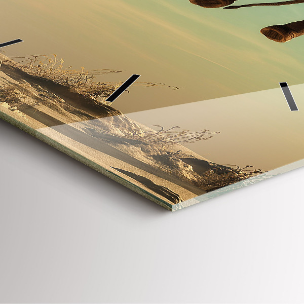 Wanduhr quadratisch mit motiv Elefant in einem Baum