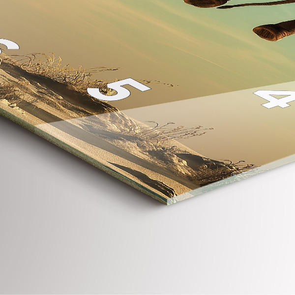 Wanduhr quadratisch mit motiv Elefant in einem Baum