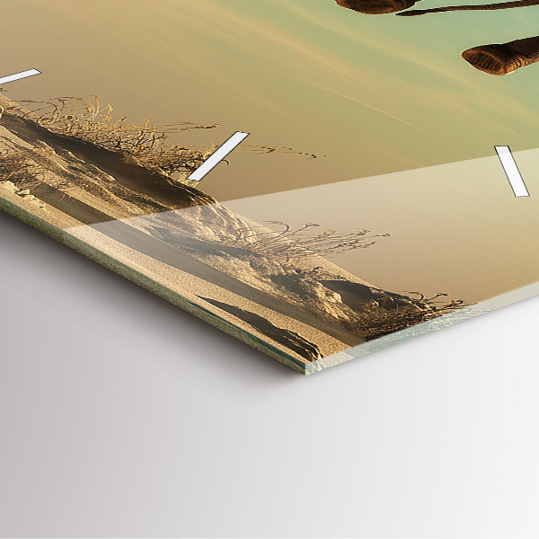 Wanduhr quadratisch mit motiv Elefant in einem Baum