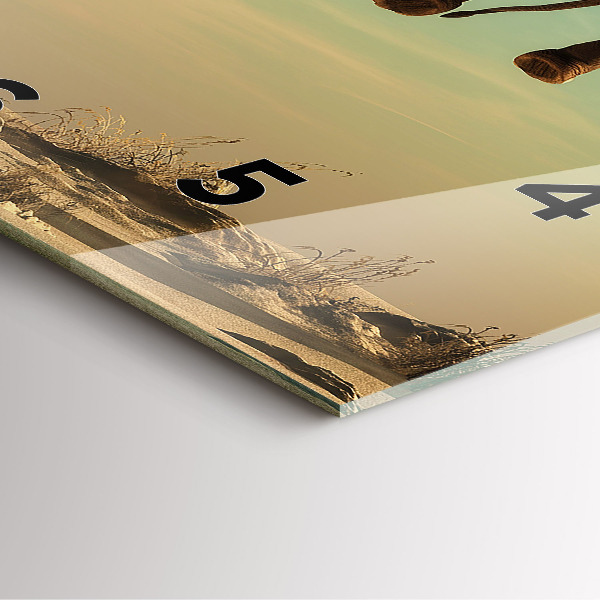 Wanduhr quadratisch mit motiv Elefant in einem Baum