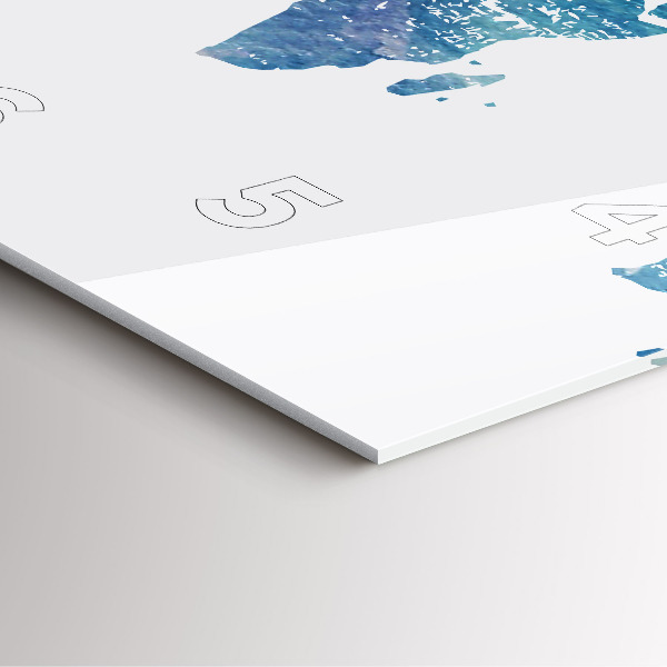 Wanduhr quadratisch Weltkarte