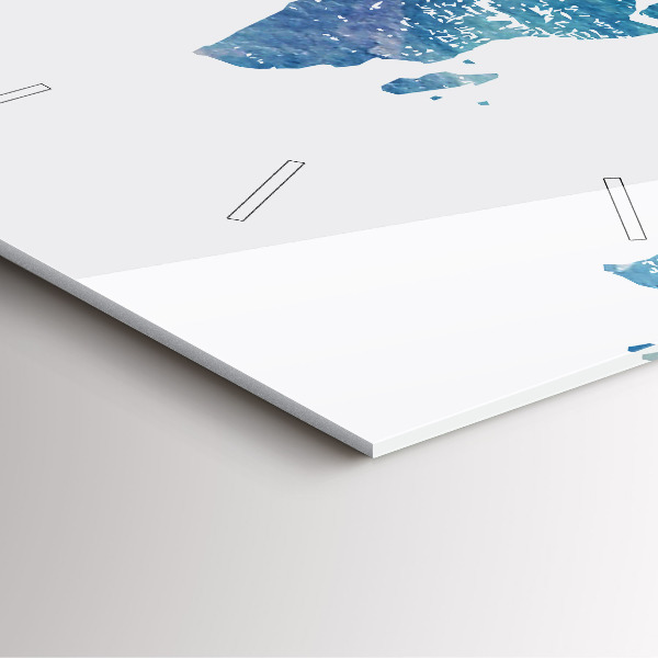 Wanduhr quadratisch Weltkarte