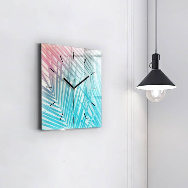 Wanduhr quadratisch Tropische Palme