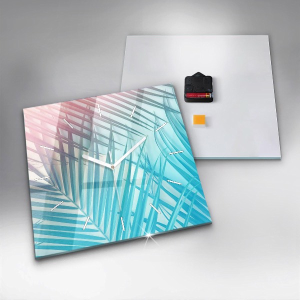 Wanduhr quadratisch Tropische Palme