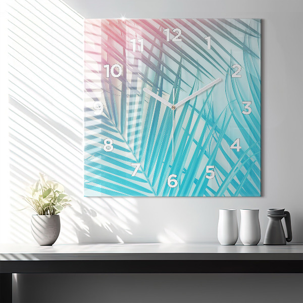 Wanduhr quadratisch Tropische Palme
