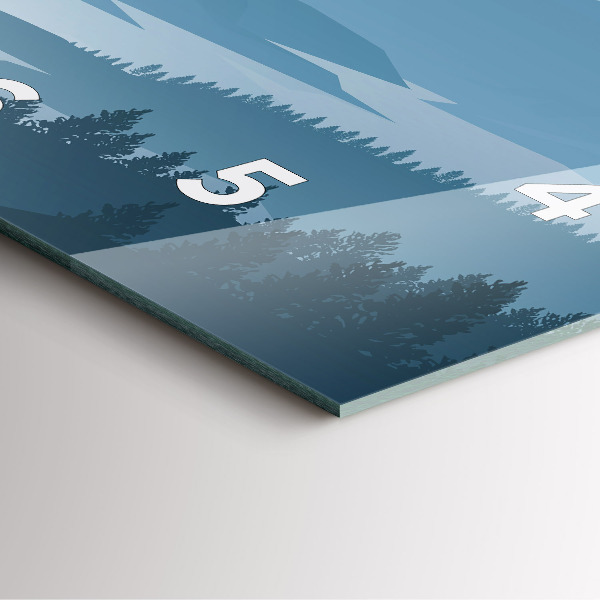 Wanduhr modern quadratisch Bergige Landschaft