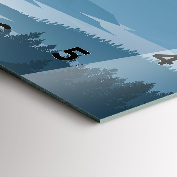 Wanduhr modern quadratisch Bergige Landschaft