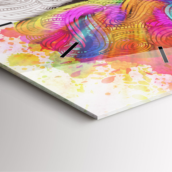 Wanduhr modern quadratisch Abstraktes Gehirn