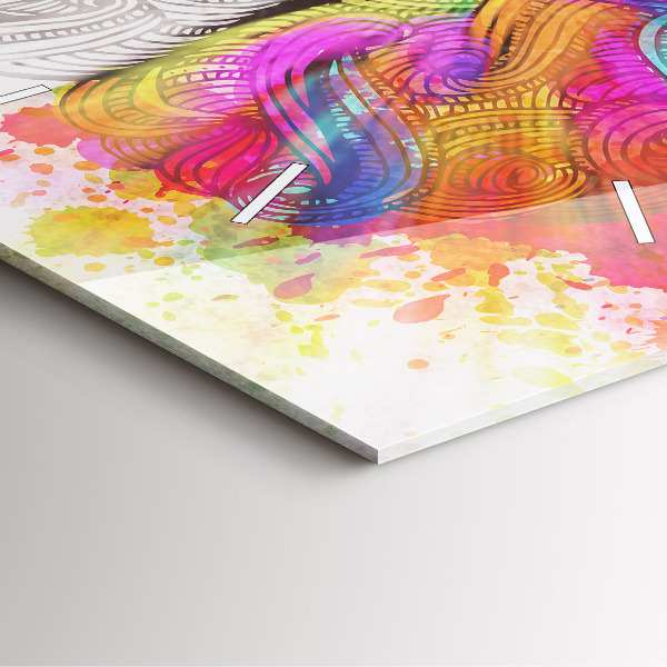 Wanduhr modern quadratisch Abstraktes Gehirn