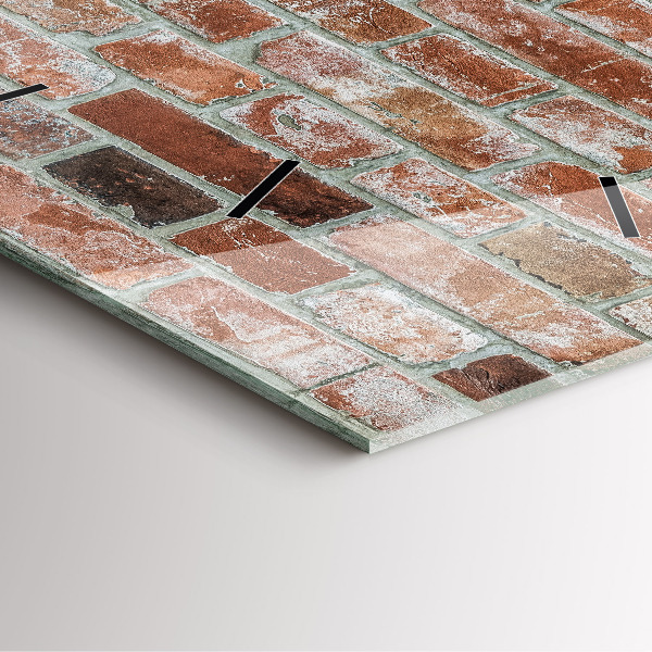 Wanduhr quadratisch mit motiv Backsteinmauer