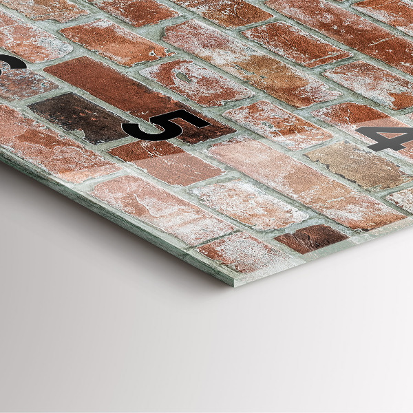 Wanduhr quadratisch mit motiv Backsteinmauer