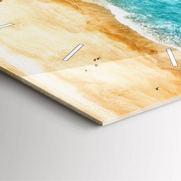 Wanduhr modern quadratisch Menschen am Meeresstrand