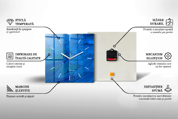 Wanduhr modern quadratisch Dunkles Abstraktes