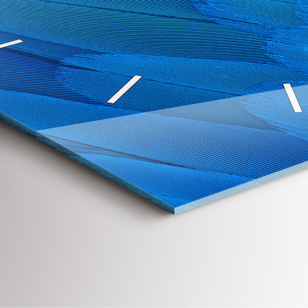 Wanduhr quadratisch Vogelfeder