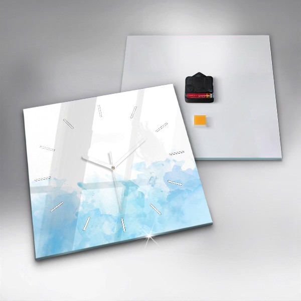 Wanduhr modern quadratisch Gemalte Flecken