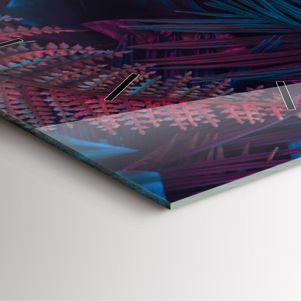 Wanduhr modern quadratisch Exotische Blumen