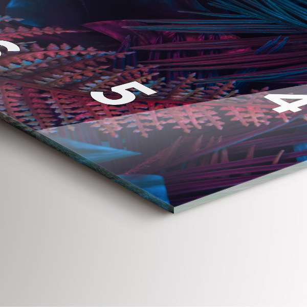 Wanduhr modern quadratisch Exotische Blumen