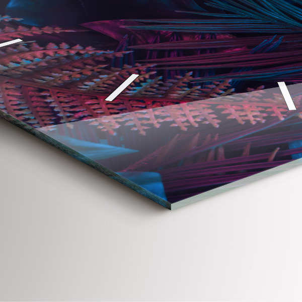 Wanduhr modern quadratisch Exotische Blumen