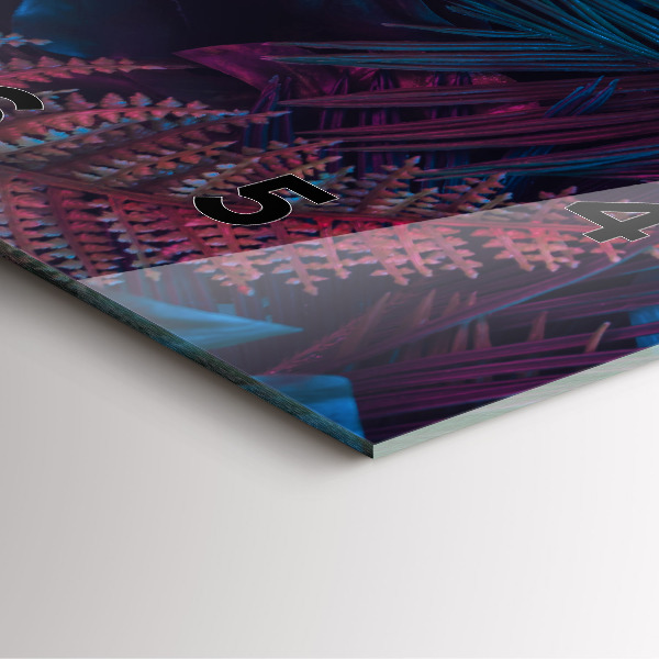 Wanduhr modern quadratisch Exotische Blumen