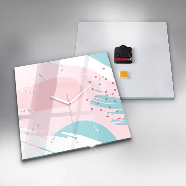 Wanduhr quadratisch Pastell Abstraktion