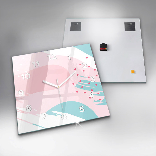 Wanduhr quadratisch Pastell Abstraktion