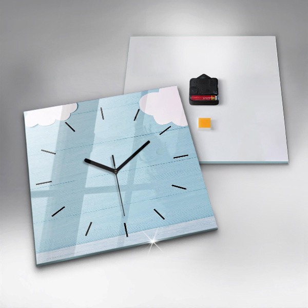 Wanduhr quadratisch mit motiv Kindertafel