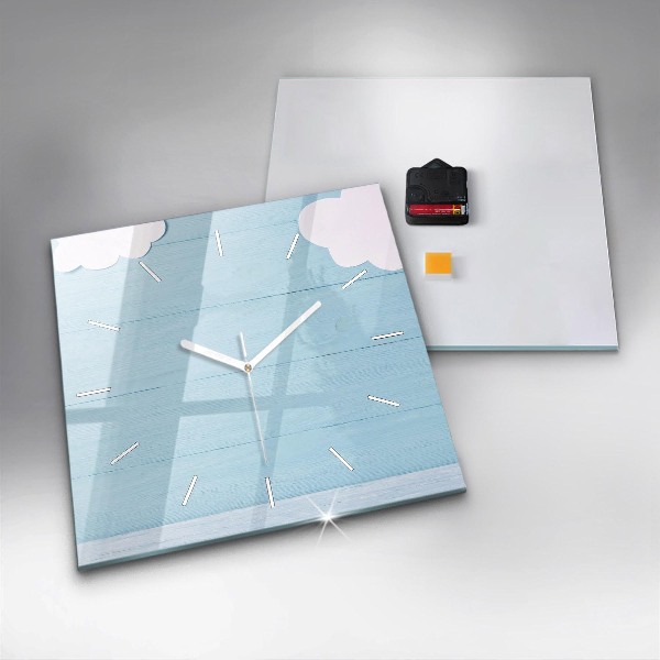 Wanduhr quadratisch mit motiv Kindertafel