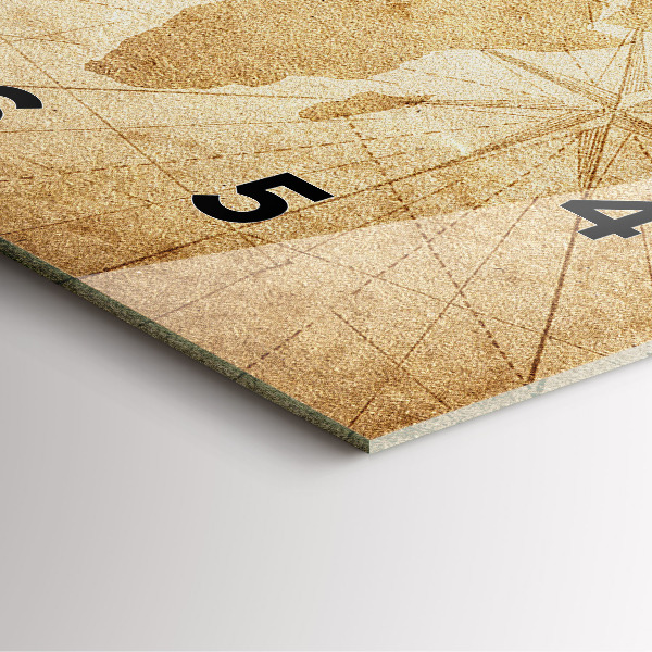 Wanduhr quadratisch Vintage-Weltkarte