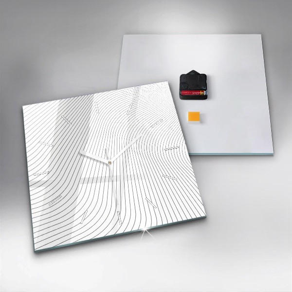 Wanduhr quadratisch mit motiv Linien abstrakt