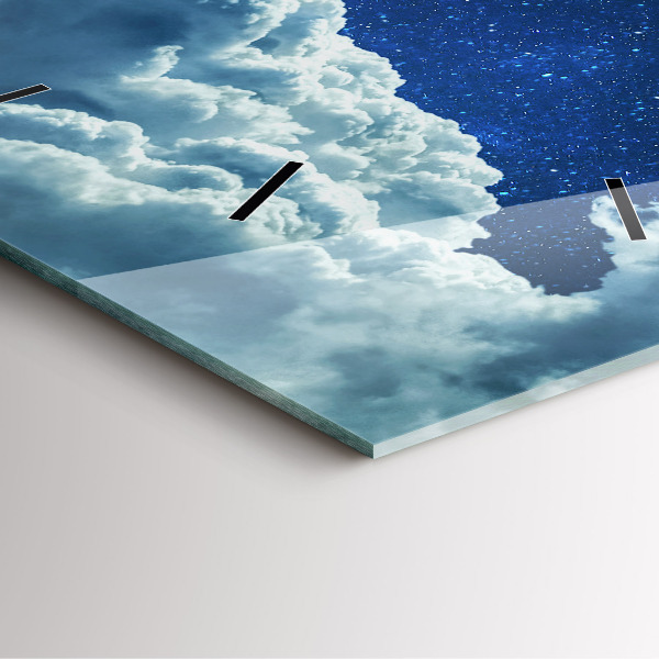 Wanduhr modern quadratisch Nachthimmel