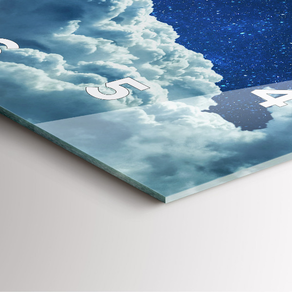 Wanduhr modern quadratisch Nachthimmel