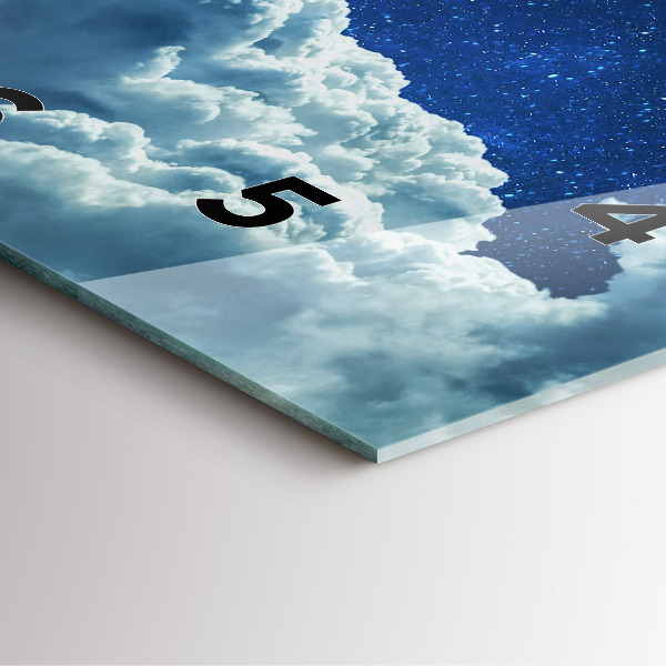 Wanduhr modern quadratisch Nachthimmel