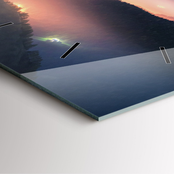 Wanduhr modern quadratisch Bergspitzen Landschaft