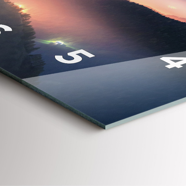 Wanduhr modern quadratisch Bergspitzen Landschaft