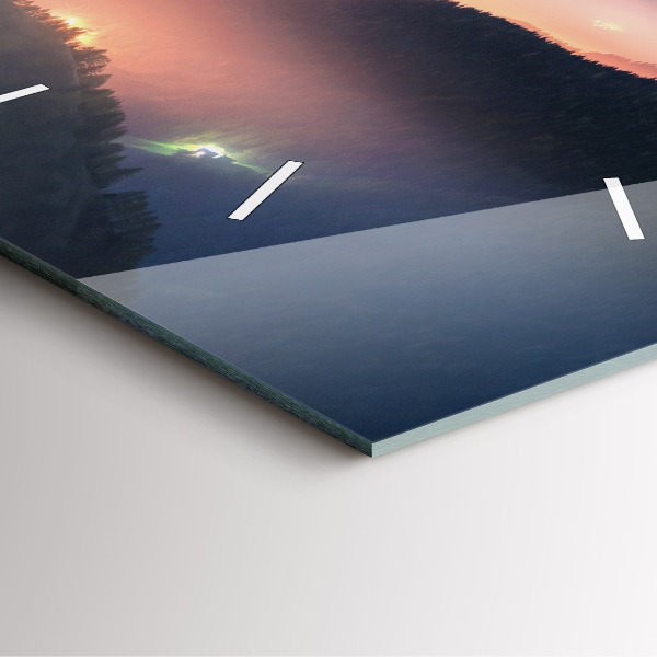 Wanduhr modern quadratisch Bergspitzen Landschaft