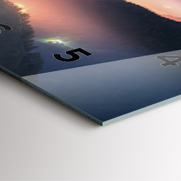 Wanduhr modern quadratisch Bergspitzen Landschaft