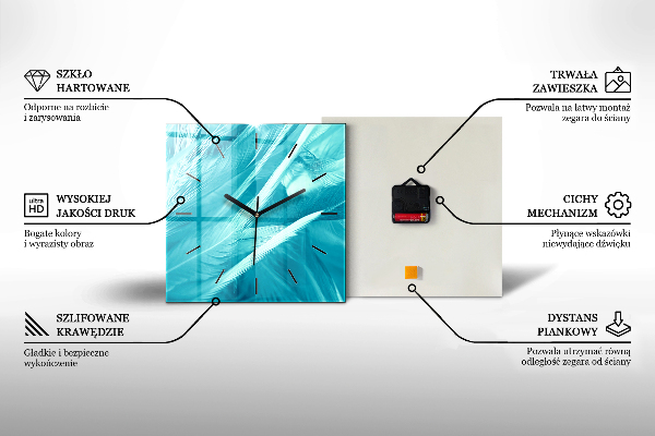 Wanduhr quadratisch mit motiv Maserung abstrakt