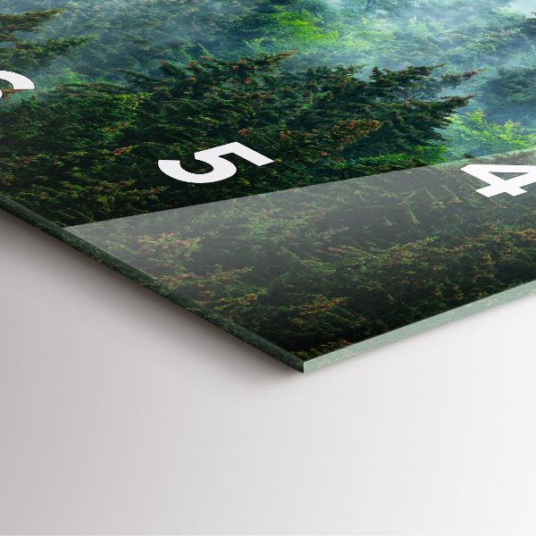 Wanduhr modern quadratisch Nebliger Wald