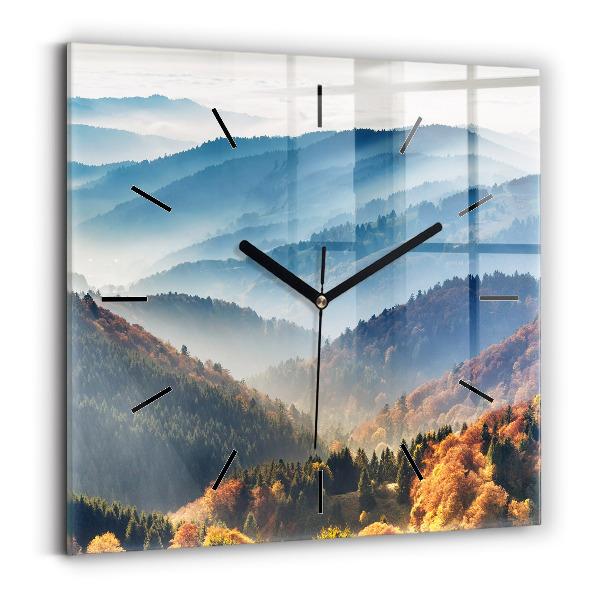 Wanduhr quadratisch Berglandschaft
