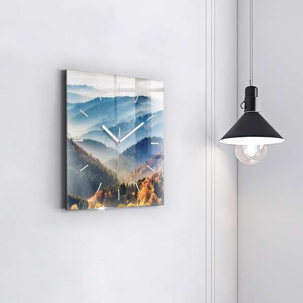 Wanduhr quadratisch Berglandschaft