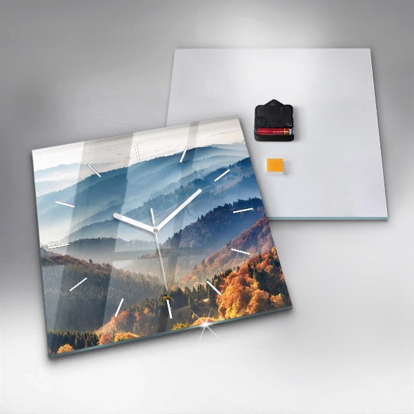 Wanduhr quadratisch Berglandschaft