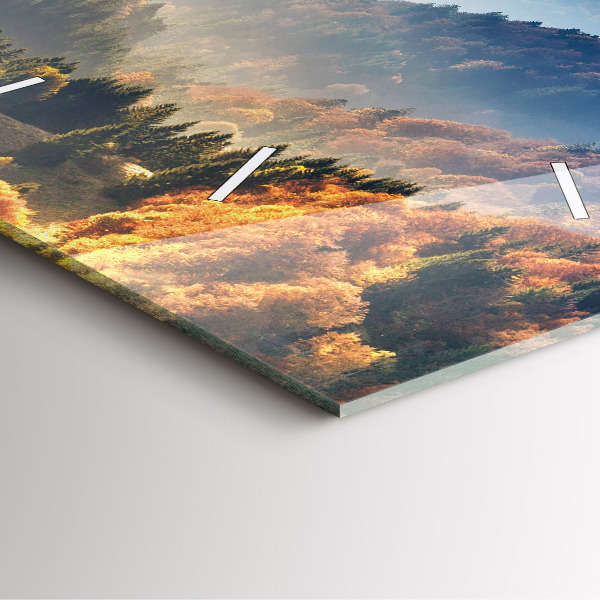 Wanduhr quadratisch Berglandschaft