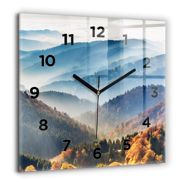 Wanduhr quadratisch Berglandschaft